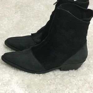 Free People Black mohair and leather booties